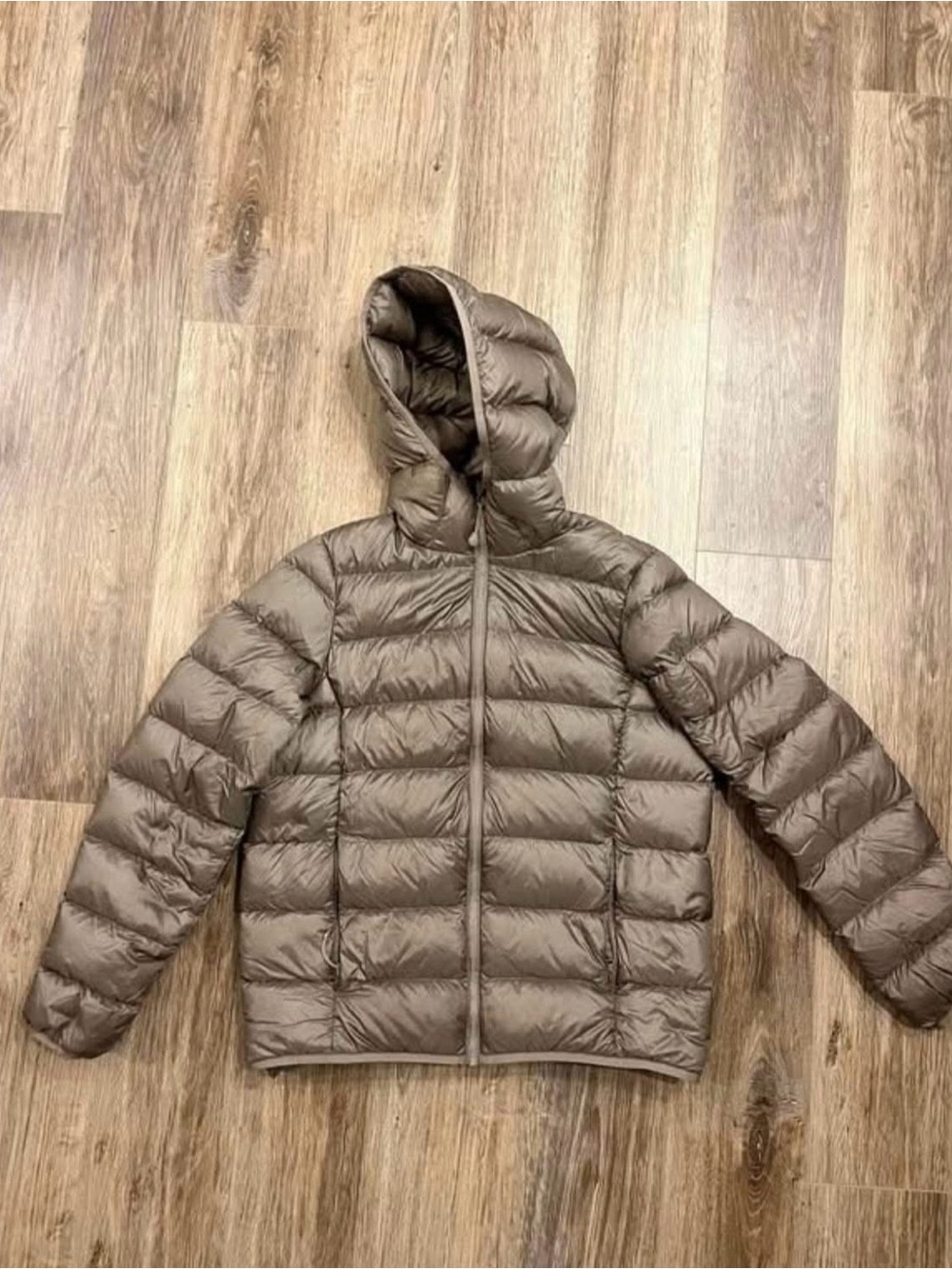 Aritzia Women's Hooded Puffer Jacket - Taupe Brown